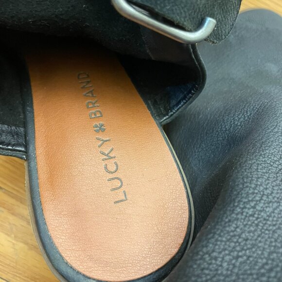 Leather sling back peep toe booties - Picture 2 of 4